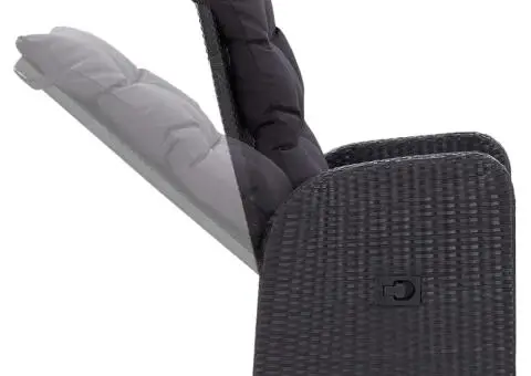 Set mobilier de grădină, 3 piese, negru - 5/5