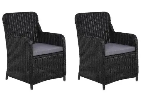 Set mobilier de grădină, 3 piese, negru - 5/5