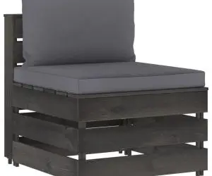 vidaXL Canapea de mijloc modulară cu perne, gri, lemn impregnat