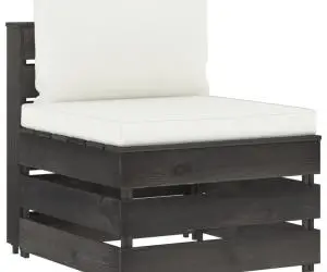 vidaXL Canapea de mijloc modulară cu perne, gri, lemn impregnat