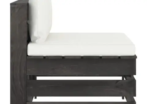 Canapea de mijloc modulară cu perne, gri, lemn impregnat - 2/5