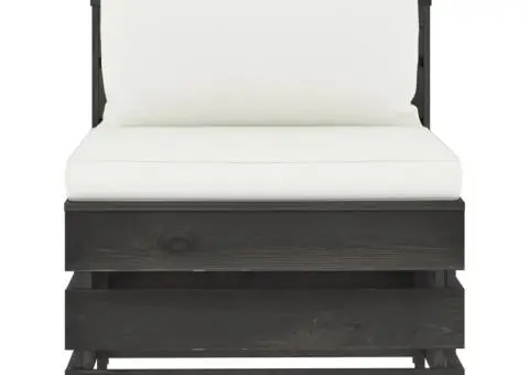 Canapea de mijloc modulară cu perne, gri, lemn impregnat - 3/5