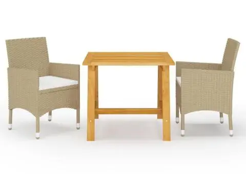 Set mobilier de grădină, 3 piese, bej - 1/5