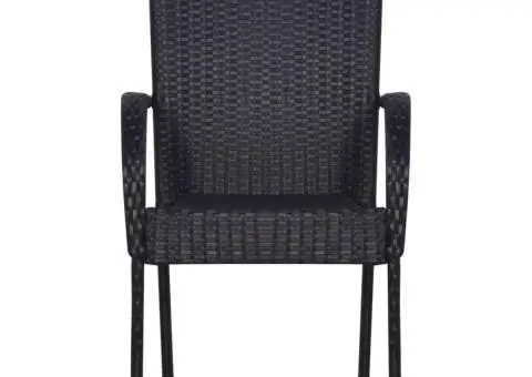 Set mobilier de grădină, 3 piese, negru - 4/5