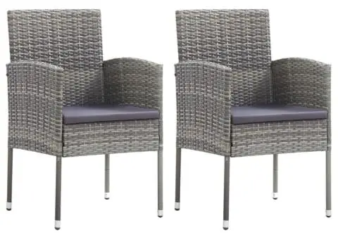 Set mobilier de grădină, 3 piese, gri - 2/5