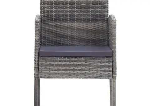 Set mobilier de grădină, 3 piese, gri - 4/5