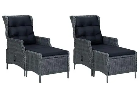 Set mobilier de grădină, 5 piese, gri închis - 4/5