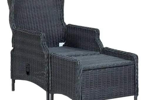 Set mobilier de grădină, 5 piese, gri închis - 5/5