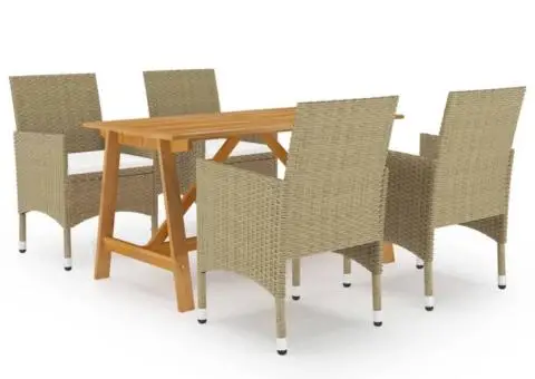 Set mobilier de grădină, 5 piese, bej - 1/5