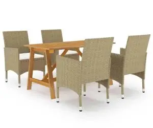 vidaXL Set mobilier de grădină, 5 piese, bej