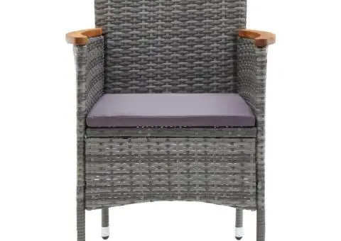 Set mobilier de grădină, 5 piese, gri - 5/5