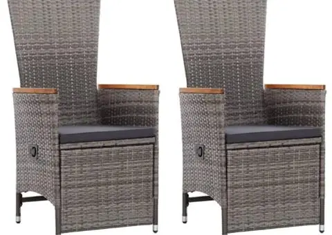 Set de masă pentru grădină, 5 piese, gri - 2/5