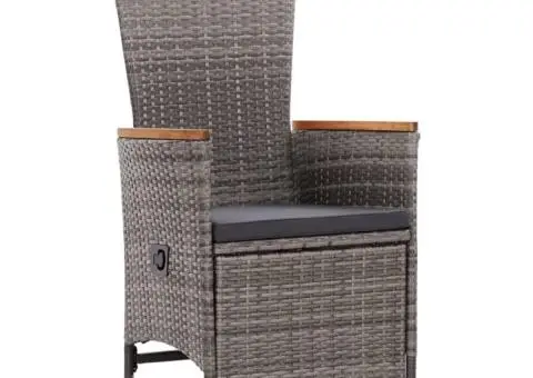 Set de masă pentru grădină, 5 piese, gri - 3/5