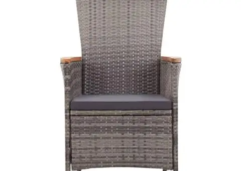 Set de masă pentru grădină, 5 piese, gri - 4/5