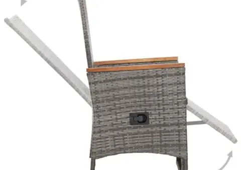 Set de masă pentru grădină, 5 piese, gri - 5/5