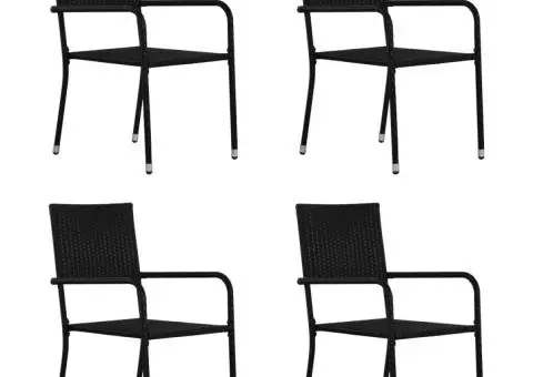 Set mobilier de grădină, 5 piese, negru - 2/5