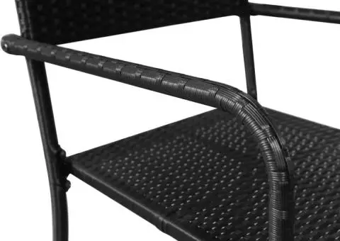 Set mobilier de grădină, 5 piese, negru - 5/5