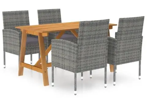 Set mobilier de grădină, 5 piese, gri - 1/5