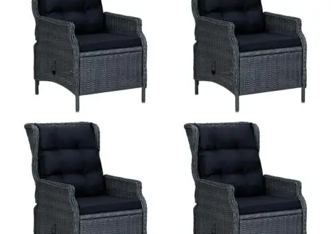 Set mobilier de grădină, 5 piese, gri închis - 2/5