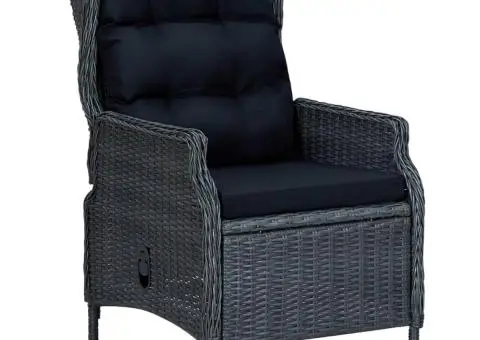 Set mobilier de grădină, 5 piese, gri închis - 3/5