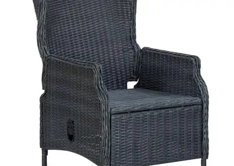 Set mobilier de grădină, 5 piese, gri închis - 4/5