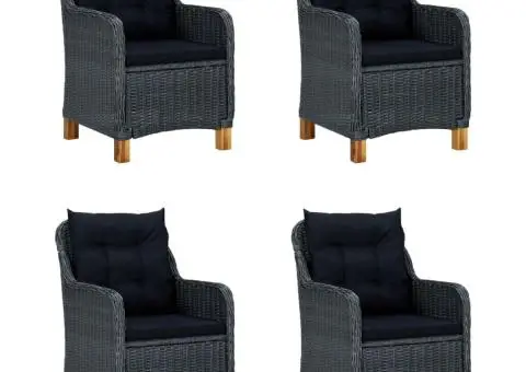 Set de masă pentru grădină, 5 piese, gri închis - 2/5