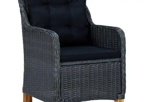 Set de masă pentru grădină, 5 piese, gri închis - 3/5