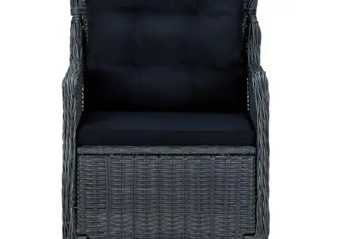 Set de masă pentru grădină, 5 piese, gri închis - 4/5