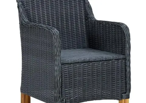 Set de masă pentru grădină, 5 piese, gri închis - 5/5