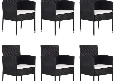 Set mobilier de grădină, 7 piese, negru - 4/5