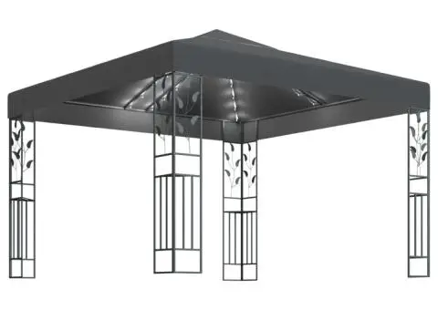 Pavilion cu șir de lumini LED, antracit, 3x3 m - 2/5