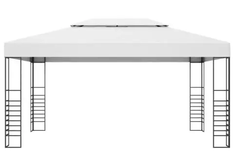 Pavilion cu șir de lumini LED, alb, 4x3x2,7 m - 4/5