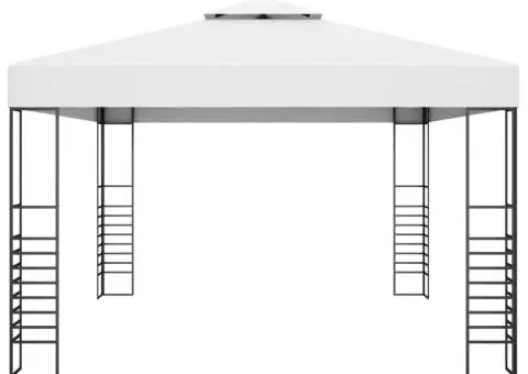 Pavilion cu șir de lumini LED, alb, 4x3x2,7 m - 5/5