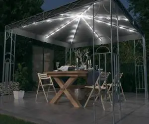 vidaXL Pavilion cu șir de lumini LED, antracit, 300x300cm