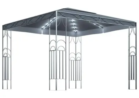 Pavilion cu șir de lumini LED, antracit, 300x300cm - 2/5