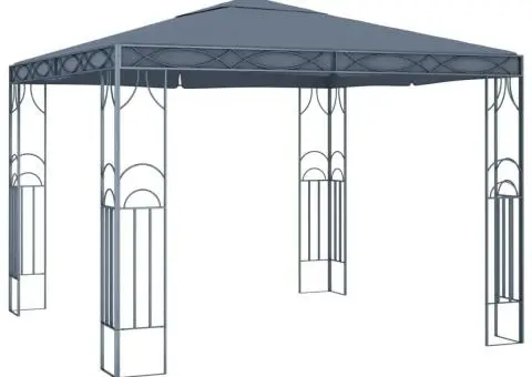 Pavilion cu șir de lumini LED, antracit, 300x300cm - 3/5