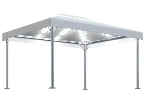 Pavilion cu șiruri lumini LED, crem, 400x300 cm, aluminiu - 2/5