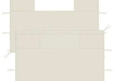 Pereți laterali foișor cu ferestre, 2 buc., crem - 1/5