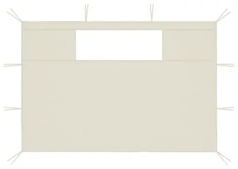 Pereți laterali foișor cu ferestre, 2 buc., crem - 2/5