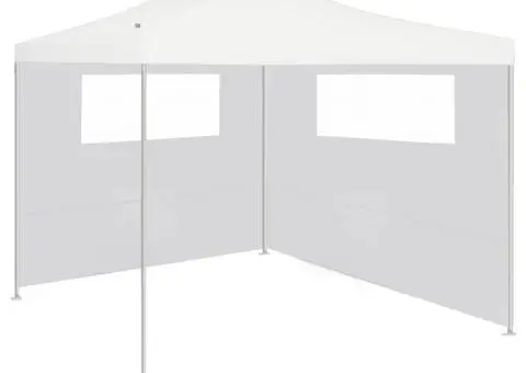 Pereți laterali pentru foișor cu ferestre, 2 buc., alb - 3/5