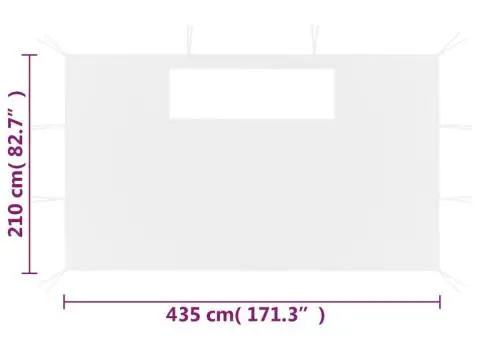 Pereți laterali pentru foișor cu ferestre, 2 buc., alb - 5/5