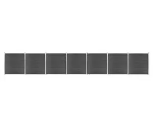 vidaXL Set de panouri de gard, negru, 1218x186 cm, WPC