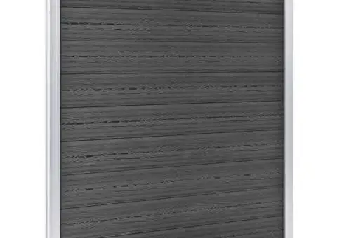 Set de panouri de gard, negru, 1564x186 cm, WPC - 3/5