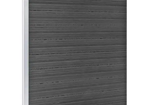 Set de panouri de gard, negru, 1564x186 cm, WPC - 4/5