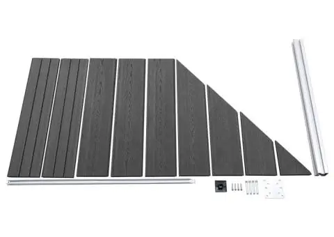 Set de panouri de gard, negru, 965x(105-186) cm, WPC - 5/5