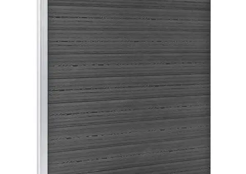 Set de panouri de gard, negru, 1311x(105-186) cm, WPC - 4/5