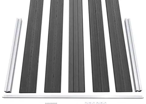 Set de panouri de gard, negru, 526 x 105 cm, WPC - 5/5