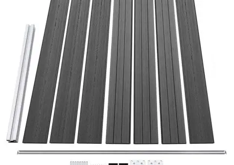 Set panouri gard, 872x146 cm, negru, WPC - 5/5