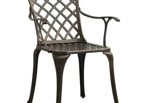 Set mobilier de bistro, 3 piese, bronz, aluminiu turnat - 3/5