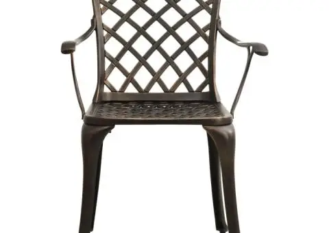 Set mobilier de bistro, 3 piese, bronz, aluminiu turnat - 4/5